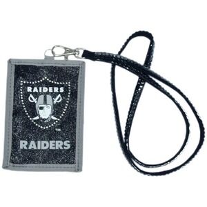 NFL Las Vegas Raiders Beaded Lanyard‎ ID Wallet (NWTS)